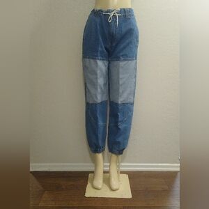 Forever 21 Large Color Block Blue Jeans